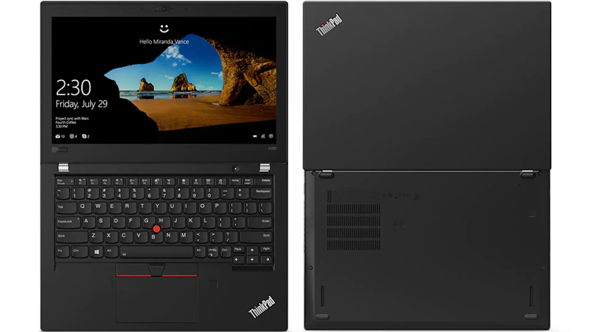 Lenovo ThinkPad X280 Top and Bottom Sides